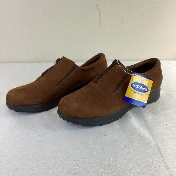 Dr. Scholl's Women's Irene Brown Leather Front zip Shoes Size 9 NWT - Picture 1 of 9